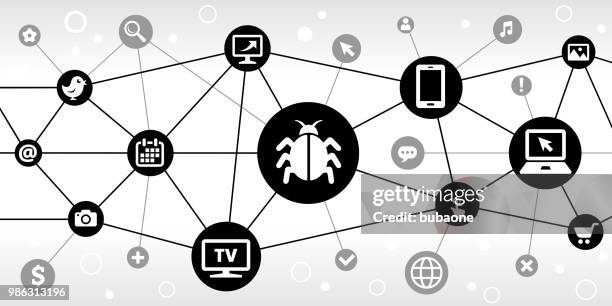 computer bug internet communication technology triangular node pattern background - technical difficulties tv stock illustrations