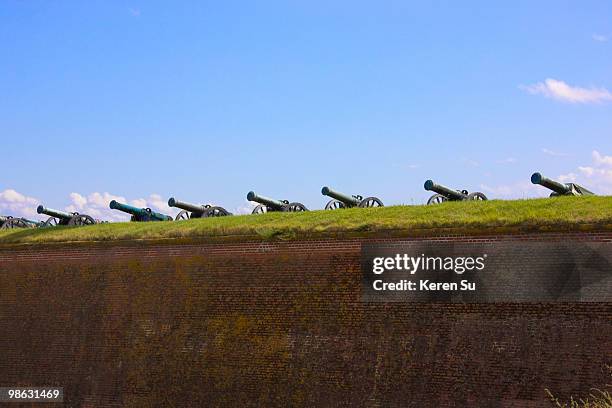 old cannon in kronborg castle - kronborg castle stock pictures, royalty-free photos & images