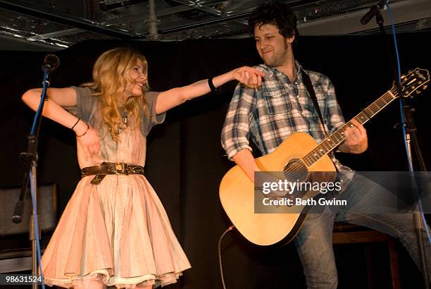 Emily West and Devin Malone attends and preforms at the Ellie's walk for Africa benefit at the Pinnacle Building on April 22, 2010 in Nashville,...