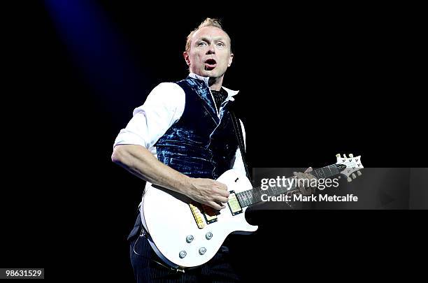 Gary Kemp of Spandau Ballet performs on stage during their concert at the Sydney Entertainment Centre on April 23, 2010 in Sydney, Australia.