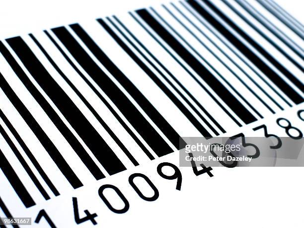 retail barcode close up - barcode stock-fotos und bilder