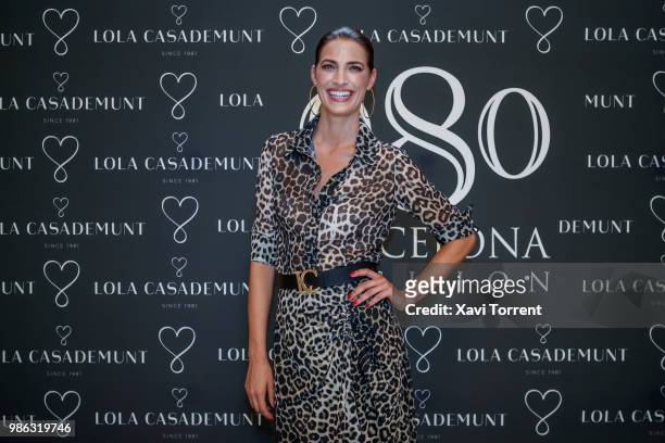 Model and actress Laura Sanchez attends the Lola Casademunt photocall during Barcelona 080 Fashion Week on June 28, 2018 in Barcelona, Spain.