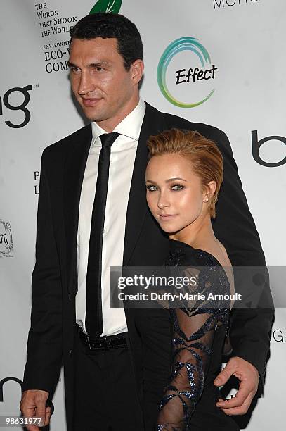 Boxer Vladimir Klitschko and actress Hayden Panettiere attend Global Home Tree event celebrating the 40th Anniversary of Earth Day at JW Marriott Los...