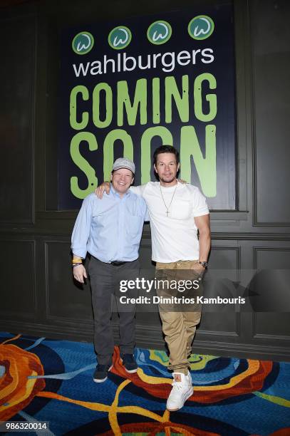 Paul Wahlberg and Mark Wahlberg attend the Ocean Resort Casino opening weekend ribbon cutting ceremony on June 28, 2018 in Atlantic City, New Jersey.