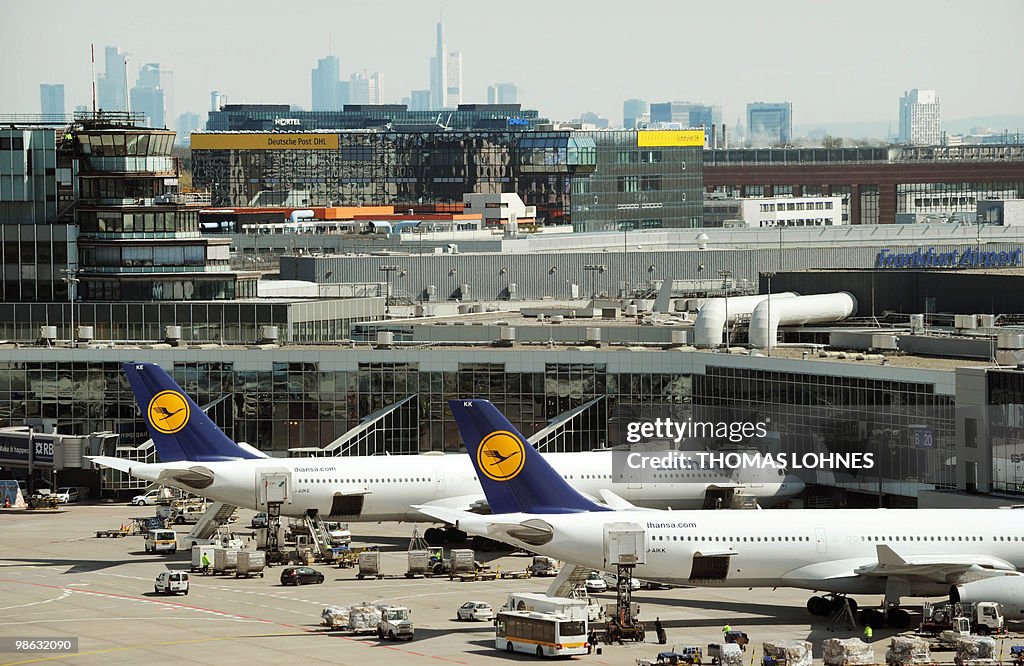 Lufthansa planes are seen at their parki