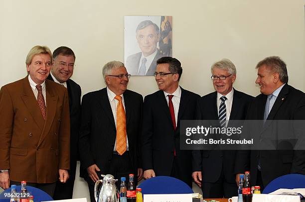 Volker Bouffier, Interior Minister of the German state of Hesse, Christoph Ahlhaus, Interior Minister of the German state of Hamburg and head of the...