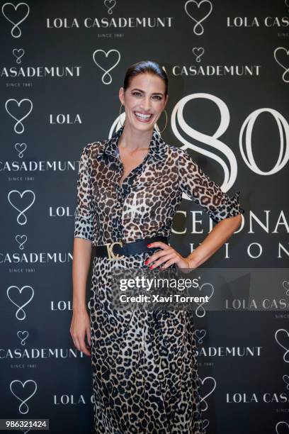 Model and actress Laura Sanchez attends the Lola Casademunt photocall during Barcelona 080 Fashion Week on June 28, 2018 in Barcelona, Spain.