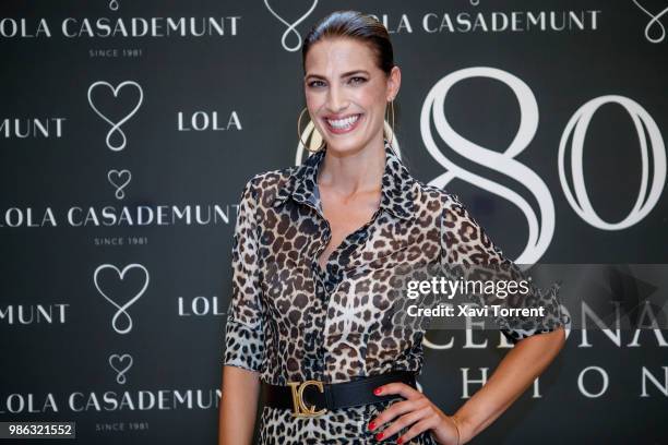 Model and actress Laura Sanchez attends the Lola Casademunt photocall during Barcelona 080 Fashion Week on June 28, 2018 in Barcelona, Spain.