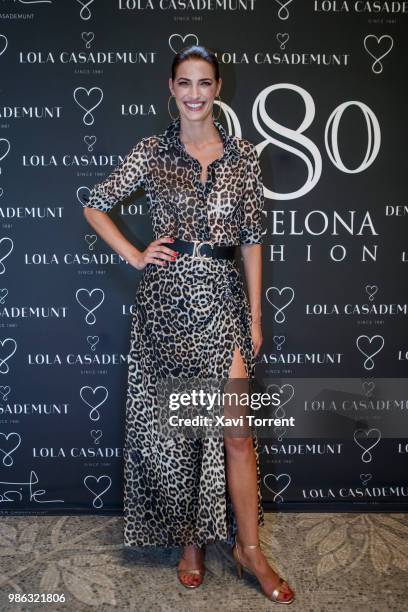 Model and actress Laura Sanchez attends the Lola Casademunt photocall during Barcelona 080 Fashion Week on June 28, 2018 in Barcelona, Spain.