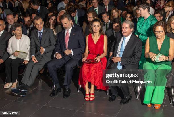 King Felipe VI of Spain and Queen Letizia of Spain attend the Premios Fundacion Princesa de Girona on June 28, 2018 in Girona, Spain.