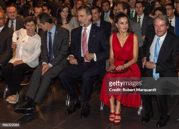 King Felipe VI of Spain and Queen Letizia of Spain attend the Premios Fundacion Princesa de Girona on June 28, 2018 in Girona, Spain.