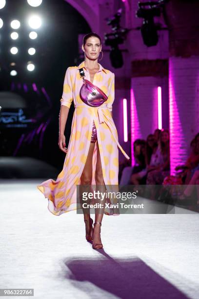 Laura Sanchez walks the runway at the Maite by Lola Casademunt show during the Barcelona 080 Fashion Week on June 28, 2018 in Barcelona, Spain.