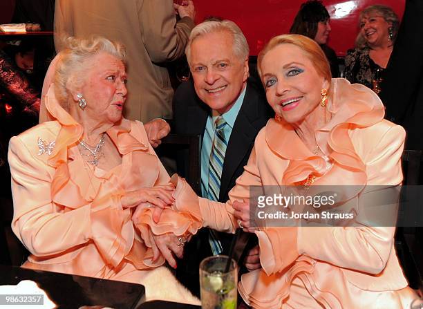 Actress Ann Rutherford, host of TCM Robert Osborne and actress Anne Jeffreys attend the TCM Classic Film Festival Vanity Fair after party held at...