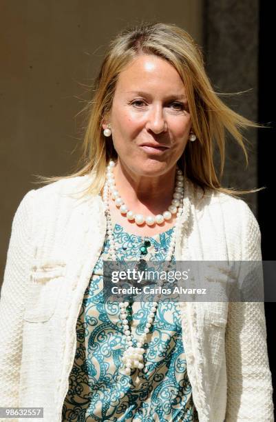 Marina Castano arrives at the Alcala de Henares University to attend the Cervantes prize ceremony to Mexican writer Jose Emilio Pacheco, on April 23,...