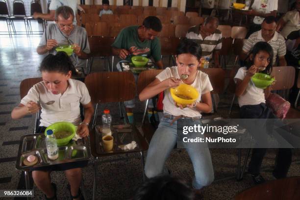 More than 1000 people, including children, adults, the elderly and the indigent, attend on June 27, 2018 in Maracaibo, Venezuela. To the Padre Claret...