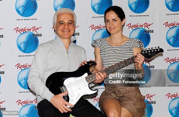 Adriana Carolina Herrera and 'Rock in Rio' founder Roberto Medina present 'Rock in Rio-Madrid 2010' program for children, at Baby Deli on April 23,...