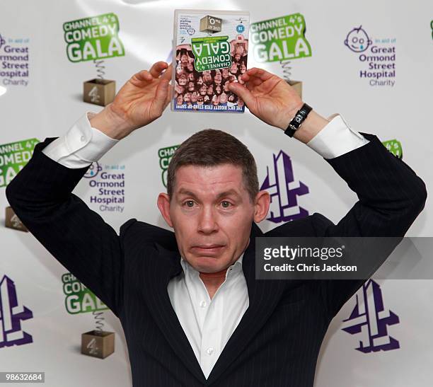 Comedian Lee Evans poses at a photocall for the Great Ormond Street Comedy Gala at Great Ormond Street Hospital on April 23, 2010 in London, England.