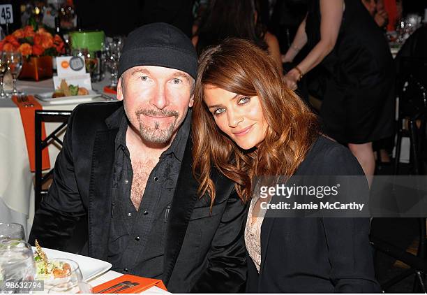 The Edge of U2 and model Helena Christensen attend the Food Bank for New York City's 8th Annual Can-Do Awards dinner at Abigail Kirsch�s Pier Sixty...