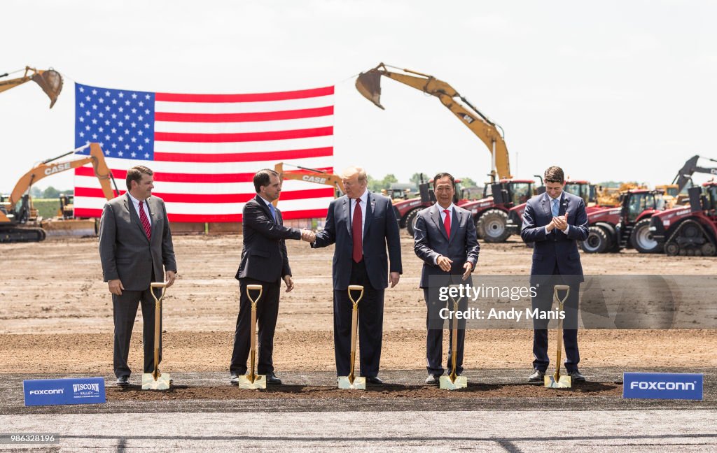 President Trump Attends Groundbreaking Of Foxconn Factory In Wisconsin