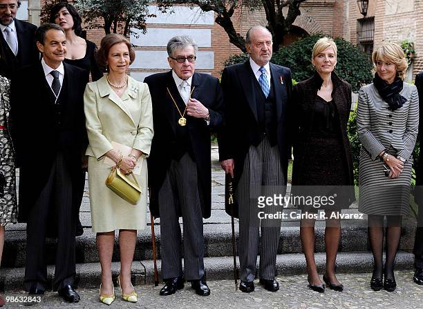 President Jose Luis Rodriguez Zapatero, Queen Sofia of Spain, Mexican writer Jose Emilio Pacheco, King Juan Carlos of Spain, Sonsoles Espinosa and...