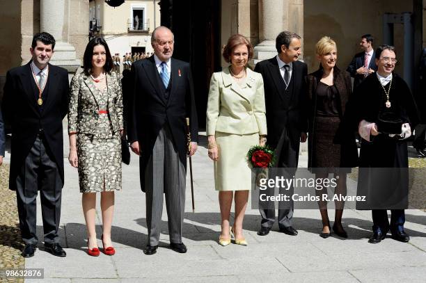Spanish Culture Minister Angeles Gonzalez Sinde , King Juan Carlos of Spain, Queen Sofia of Spain, President Jose Luis Rodriguez Zapatero and wife...