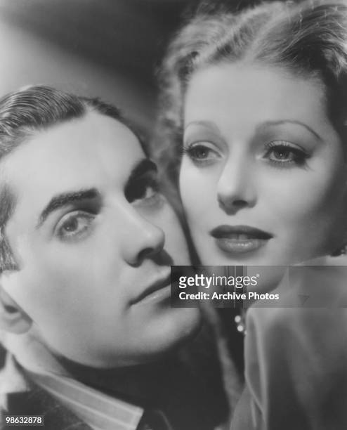 Portrait of actress Loretta Young and actor Tyrone Power, circa 1937.