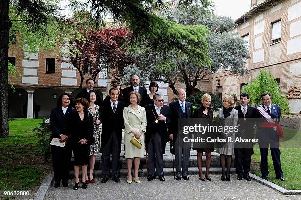 Spanish Culture Minister Angeles Gonzalez Sinde , President Jose Luis Rodriguez Zapatero, Queen Sofia of Spain, Mexican writer Jose Emilio Pacheco,...