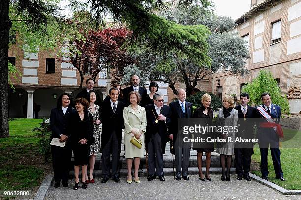 Spanish Culture Minister Angeles Gonzalez Sinde , President Jose Luis Rodriguez Zapatero, Queen Sofia of Spain, Mexican writer Jose Emilio Pacheco,...
