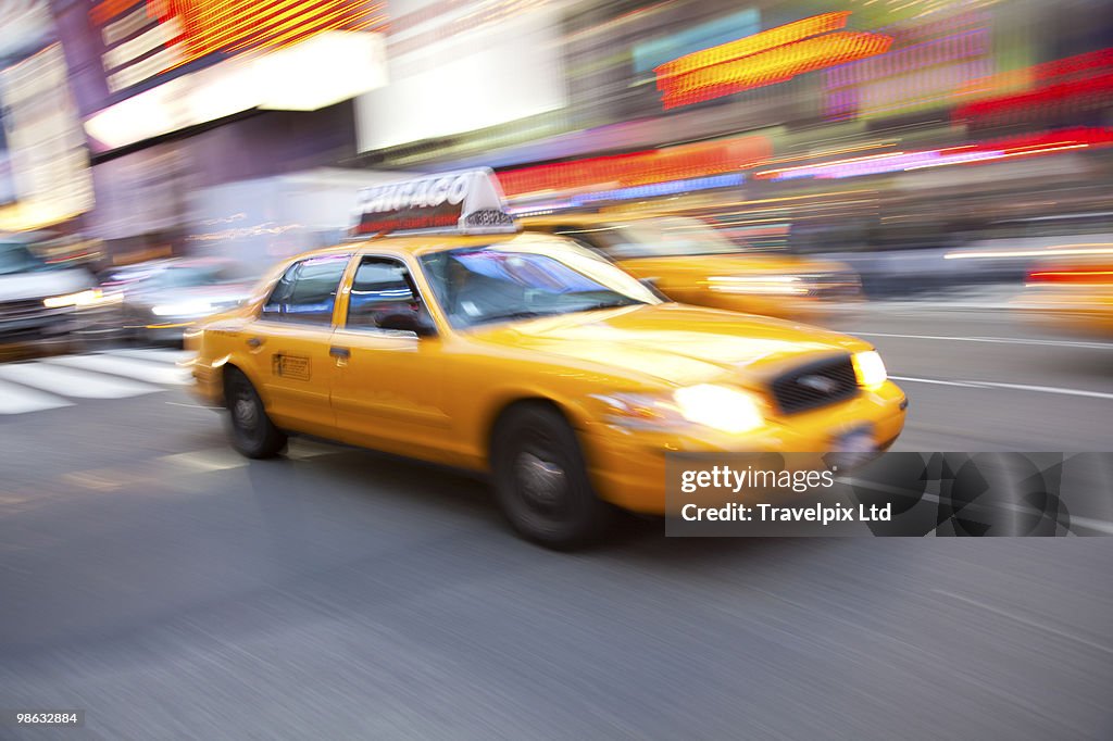New York Taxis in Times Square