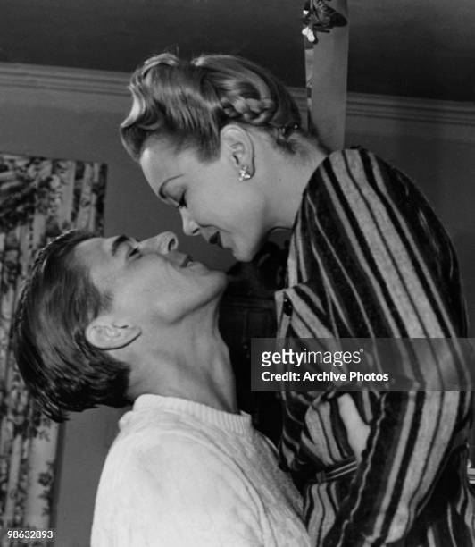 Portrait of actor Ronald Reagan and actress Jane Wyman, circa 1941.