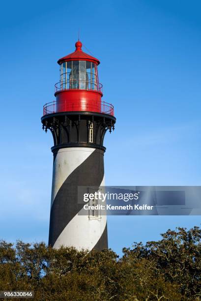 st. augustine lighthouse - red beacon stock pictures, royalty-free photos & images