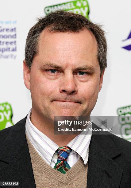 Jack Dee attends a photocall to present Great Ormond Street Hospital with money raised from the Channel 4 Comedy Gala at Great Ormond Street Hospital...