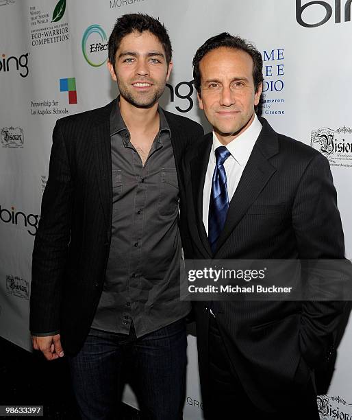 Actor Adrian Grenier and activist Richard Greene attend the Earth Day celebration and screening of Avatar benefitting the Partnership for Los Angeles...