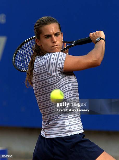 Amelie Mauresmo of France in action during her 6-4, 7-6 victory over Martina Hingis of Switzerland in the Semi Final of the Italian Open, Rome....