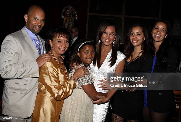 Chris Williams, Helen Williams, Sasha Fox, Vanessa Williams, Jillian Hervey and Melanie Hervey attend the after party for the opening of "Sondheim on...