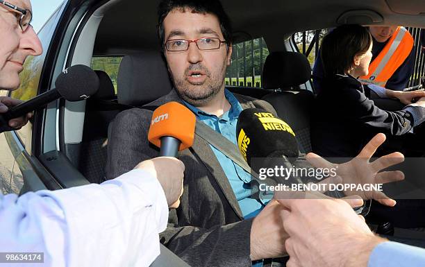 Wouter Van Besien, leader of the Flemish ecologist party "Groen! leaves a meeting with Belgian King Albert II at Laeken/Laken Royal Castle in...