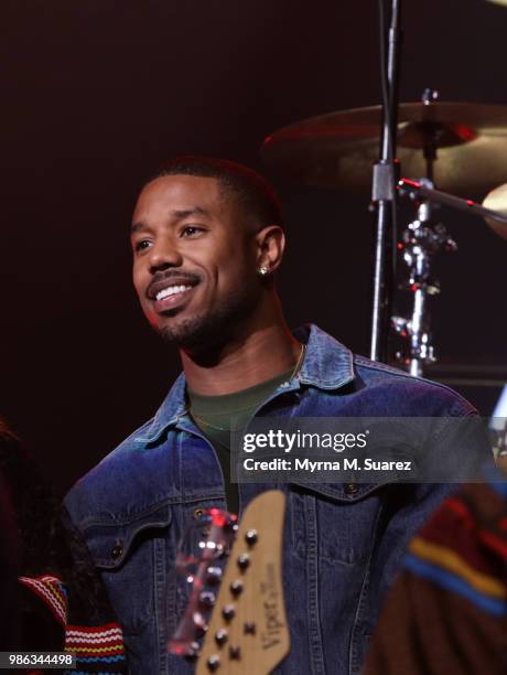 Actor Michael B. Jordan at the Guitar Smash to celebrate the opening of the Hard Rock Hotel and Casiono Atlantic City at Hard Rock Hotel & Casino...