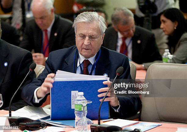 Jean-Claude Trichet, president of the European Central Bank , attends the Group of 20 Finance Ministers and Central Bank Governors' meeting in...