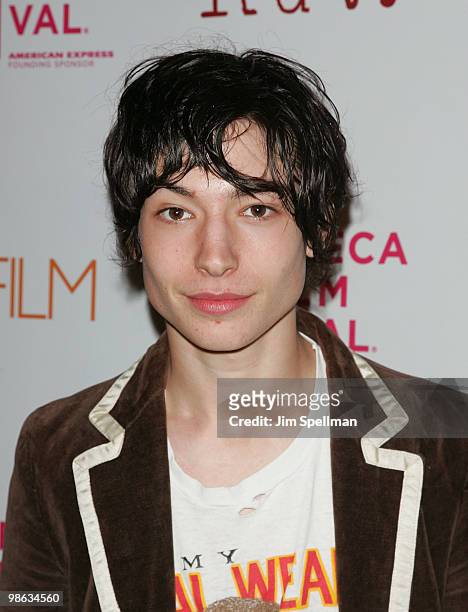 Ezra Miller attends the premiere of "Beware The Gonzo" during the 9th annual Tribeca Film Festival at the RdV Lounge on April 22, 2010 in New York...