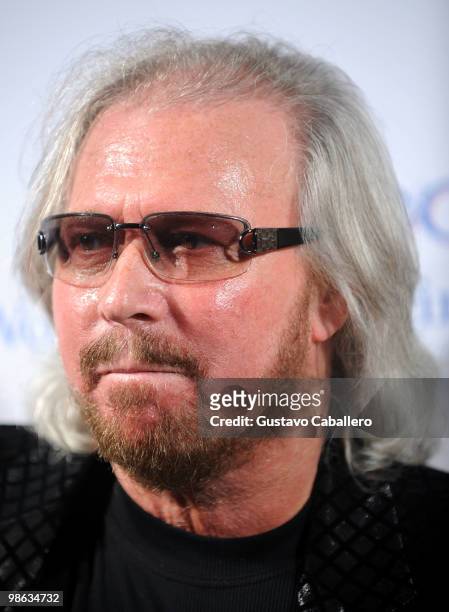 Barry Gibb attends the "Pink and Blue for Two" event at Raleigh Hotel on April 22, 2010 in Miami Beach, Florida.