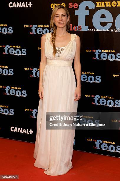 Kira Miro attends 'Que se mueran los feos' premiere at Capitol Cinema on April 22, 2010 in Madrid, Spain.