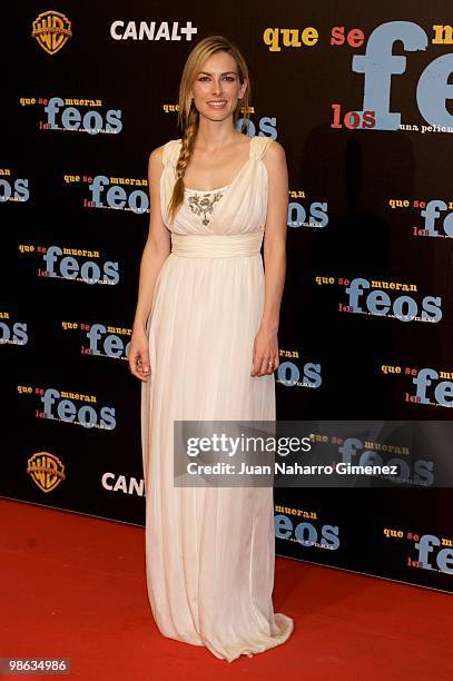 Kira Miro attends 'Que se mueran los feos' premiere at Capitol Cinema on April 22, 2010 in Madrid, Spain.