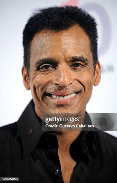 Singer Jon Secada attends the "Pink and Blue for Two" event at Raleigh Hotel on April 22, 2010 in Miami Beach, Florida.