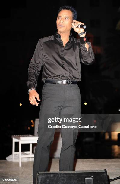 Singer Jon Secada attends the "Pink and Blue for Two" event at Raleigh Hotel on April 22, 2010 in Miami Beach, Florida.