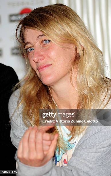 Actress Valeria Bruni Tedeschi attends 'Aspettando Cannes' Film Festival Photocall held at Terrazza Martini on April 23, 2010 in Milan, Italy.