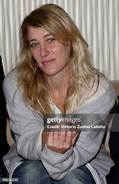 Actress Valeria Bruni Tedeschi attends 'Aspettando Cannes' Film Festival Photocall held at Terrazza Martini on April 23, 2010 in Milan, Italy.