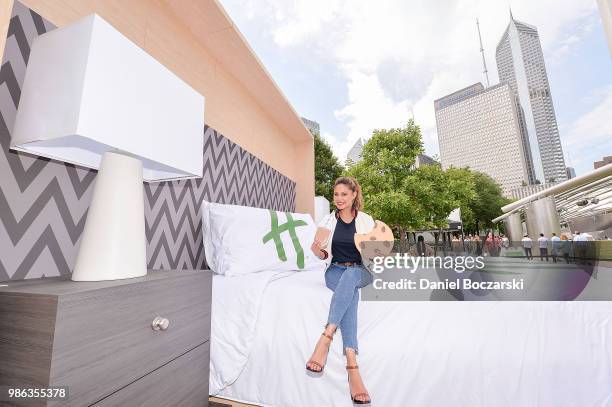 Vanessa Lachey attends Holiday Inn And Vanessa Lachey Bring Oversized Hotel Room To Millennium Park For Chocolate Milk Happy Hour With Complementary...