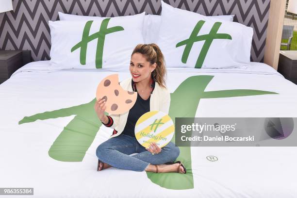 Vanessa Lachey attends Holiday Inn And Vanessa Lachey Bring Oversized Hotel Room To Millennium Park For Chocolate Milk Happy Hour With Complementary...