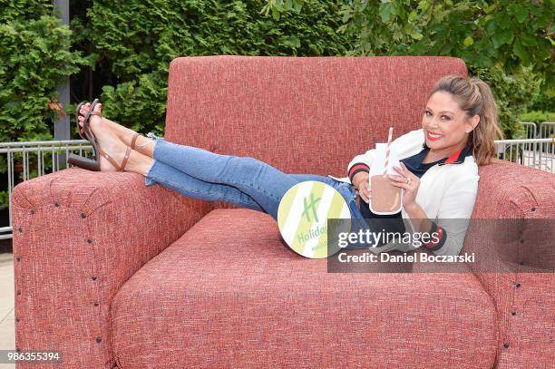 Vanessa Lachey attends Holiday Inn And Vanessa Lachey Bring Oversized Hotel Room To Millennium Park For Chocolate Milk Happy Hour With Complementary...