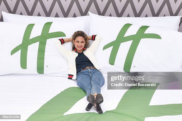 Vanessa Lachey attends Holiday Inn And Vanessa Lachey Bring Oversized Hotel Room To Millennium Park For Chocolate Milk Happy Hour With Complementary...